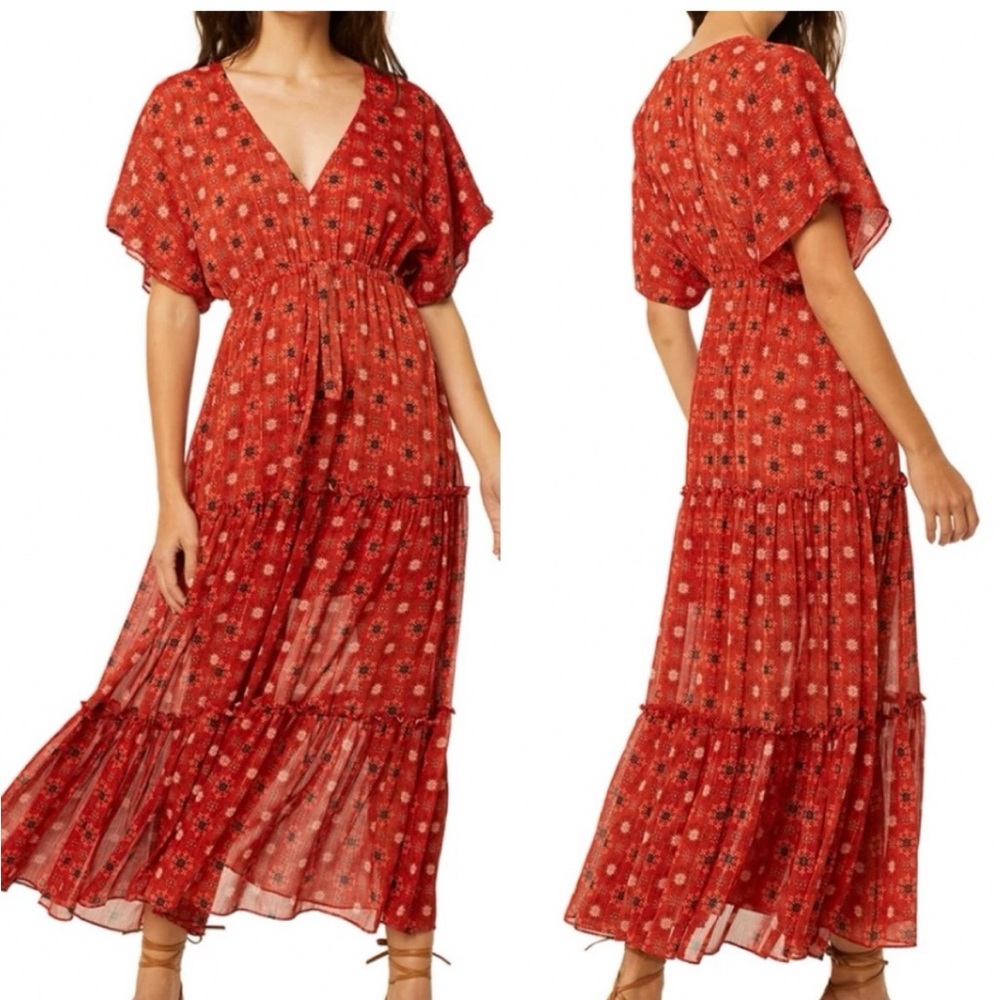 Misa Los Angeles Thalia Dress Maxi Rust Red